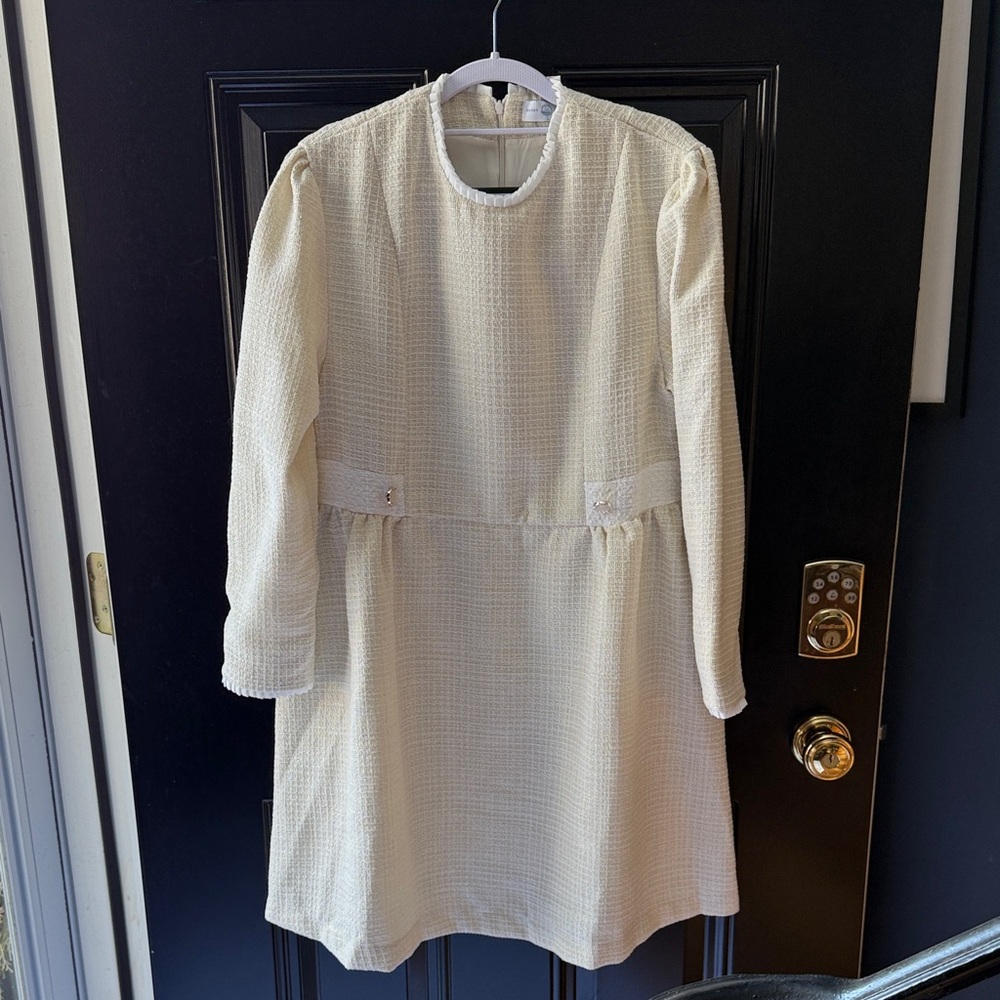Henry Duvall Caroline Dress in Cream Tweed Size L